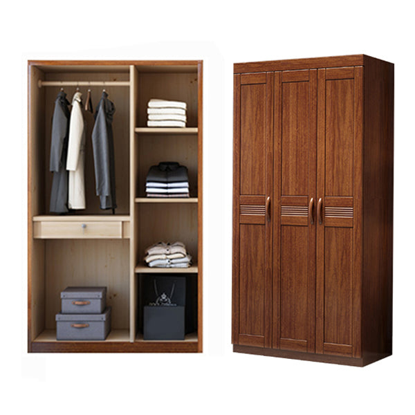 Traditional Walnut Wood Storage Cabinet Brown Cabinet for Home