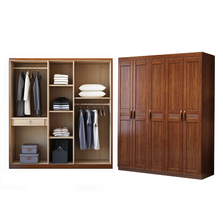 Traditional Walnut Wood Storage Cabinet Brown Cabinet for Home