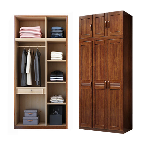 Traditional Walnut Wood Storage Cabinet Brown Cabinet for Home