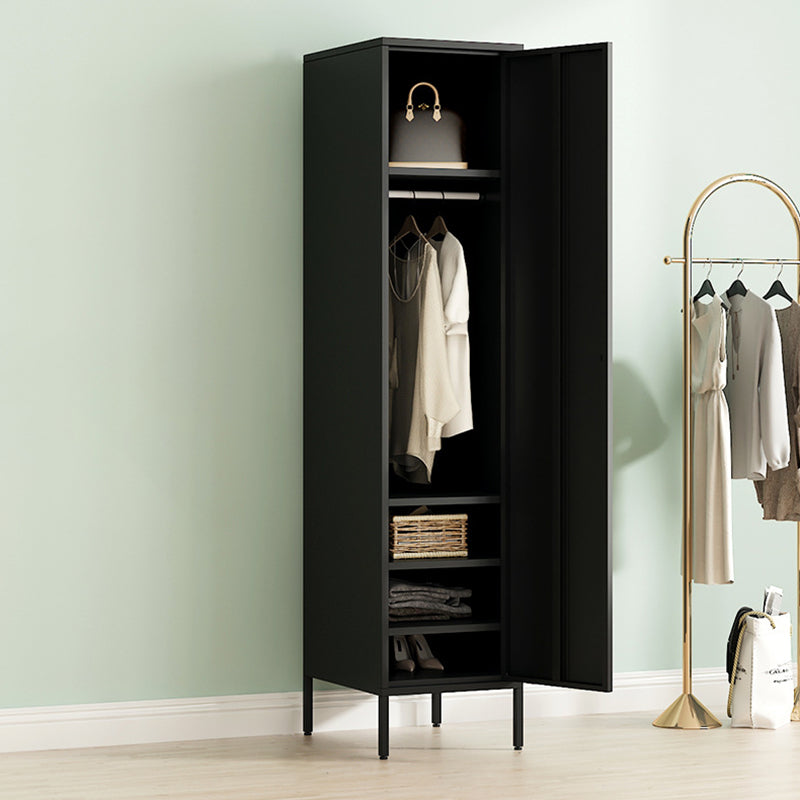 Contemporary Style Metal Wardrobe Adjustable Shelves Wardrobe Closet with Legs