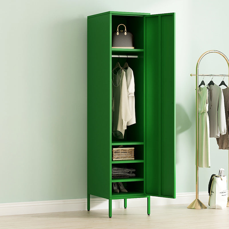 Contemporary Style Metal Wardrobe Adjustable Shelves Wardrobe Closet with Legs