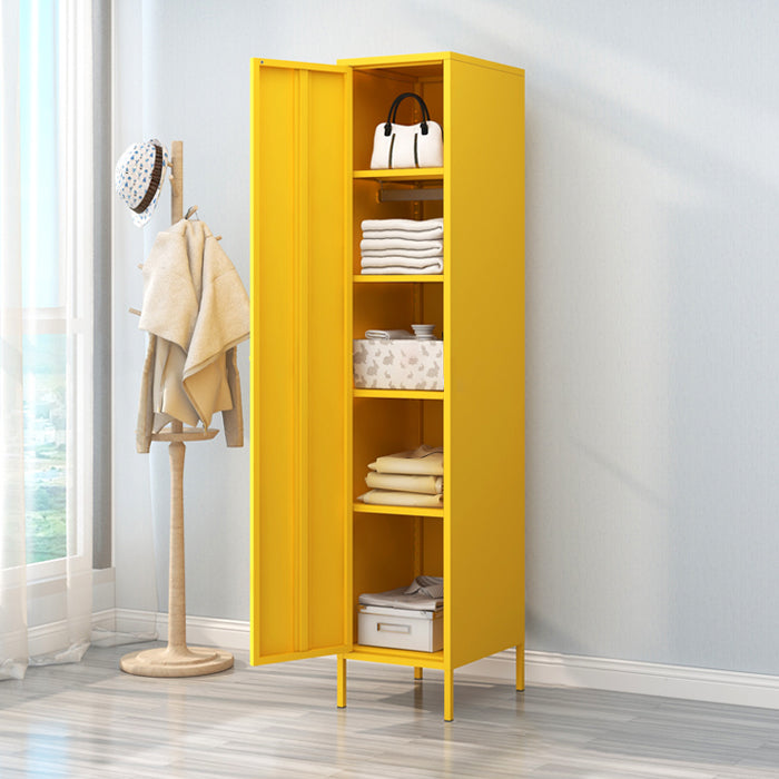 Contemporary Style Metal Wardrobe Adjustable Shelves Wardrobe Closet with Legs