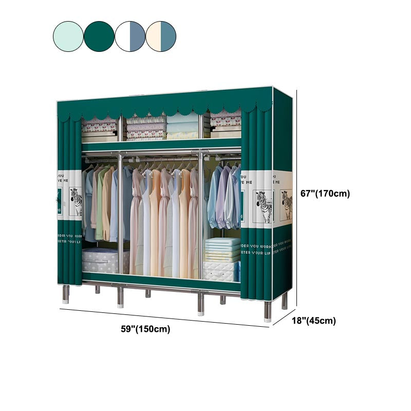 Contemporary Wardrobe Armoire Steel Wardrobe Closet with Legs