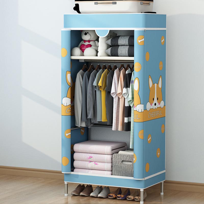 Matte Finish Wardrobe for Home Contemporary Storage Cabinet with Metal Legs