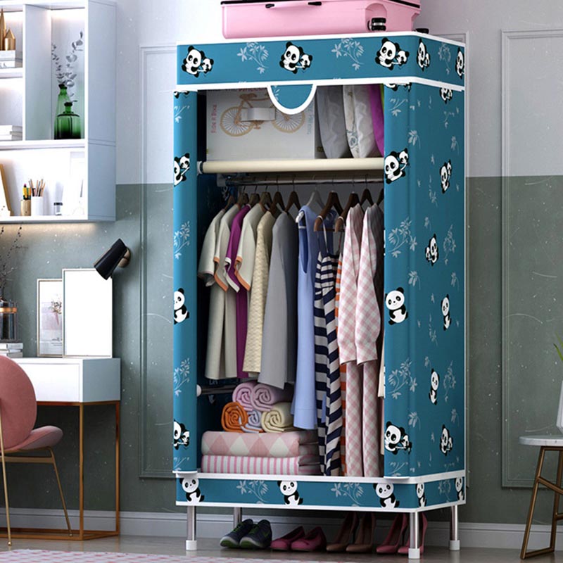 Matte Finish Wardrobe for Home Contemporary Storage Cabinet with Metal Legs
