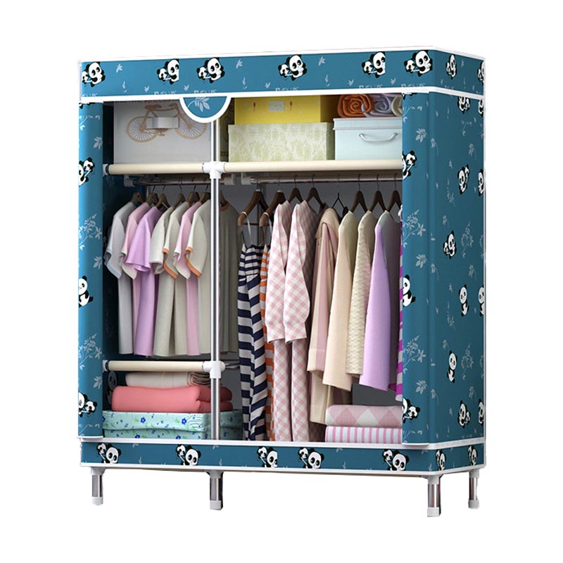 Matte Finish Wardrobe for Home Contemporary Storage Cabinet with Metal Legs