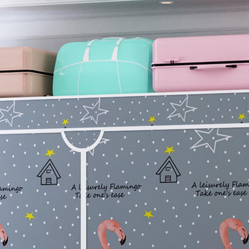 Matte Finish Wardrobe for Home Contemporary Storage Cabinet with Metal Legs