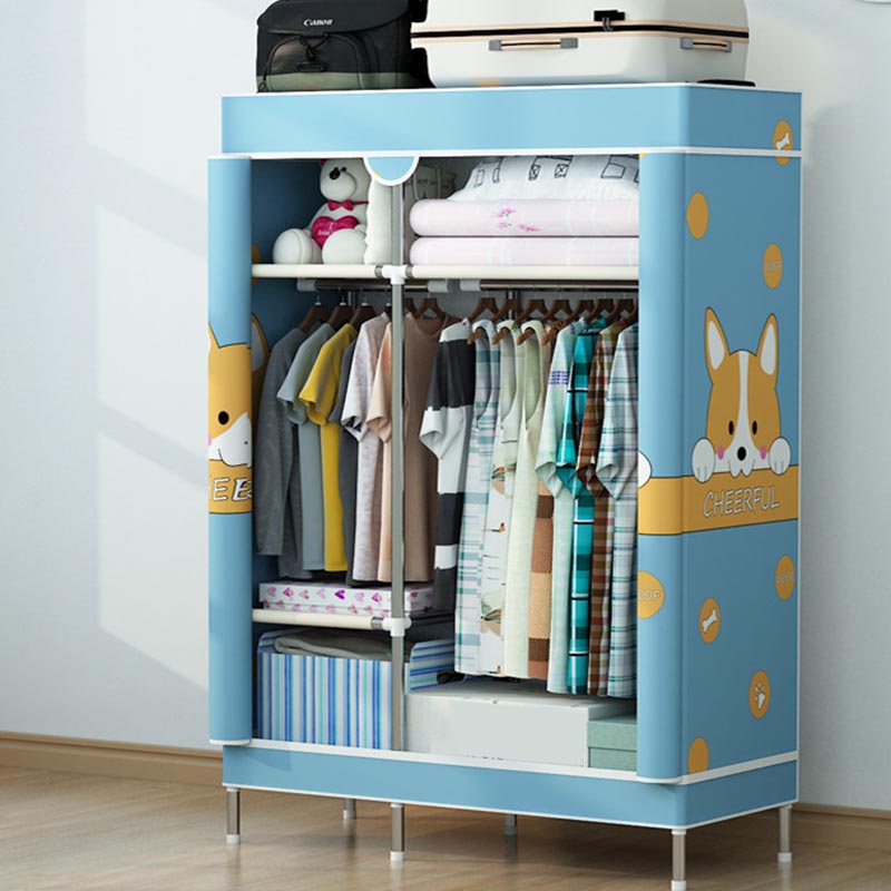 Matte Finish Wardrobe for Home Contemporary Storage Cabinet with Metal Legs