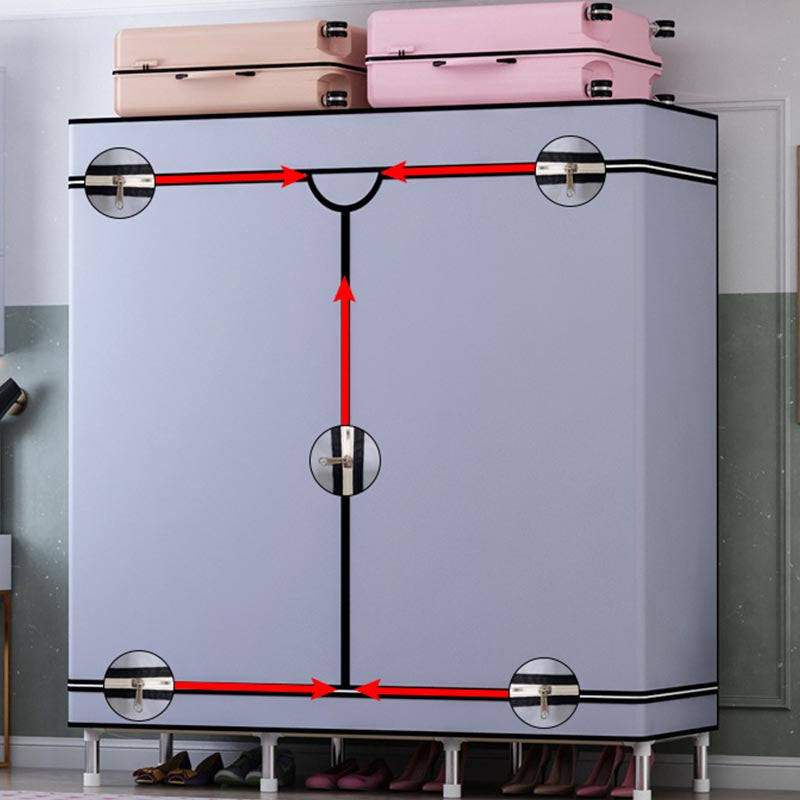 Matte Finish Wardrobe for Home Contemporary Storage Cabinet with Metal Legs