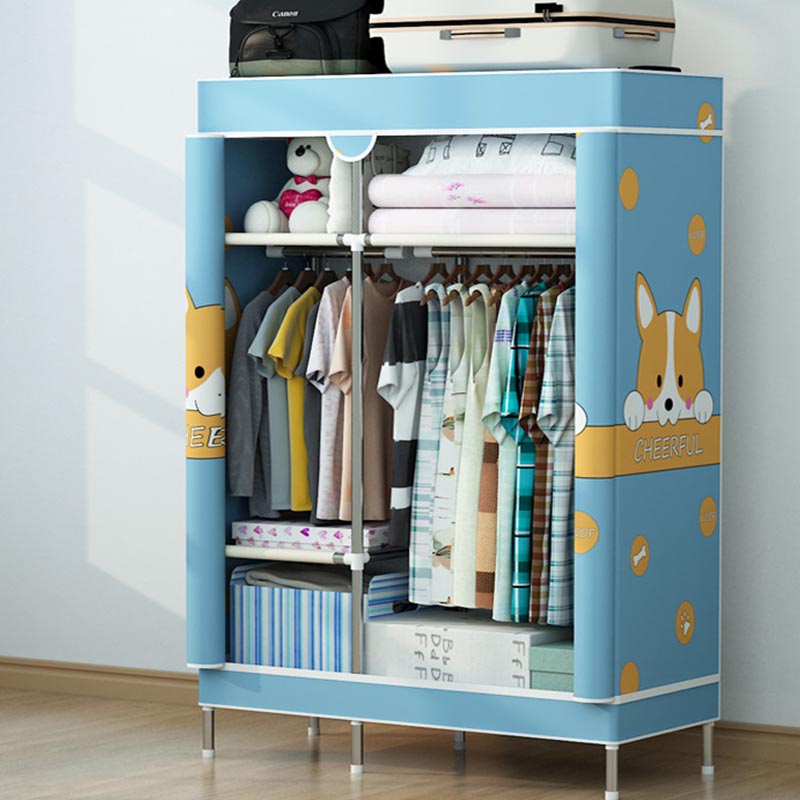 Matte Finish Wardrobe for Home Contemporary Storage Cabinet with Metal Legs