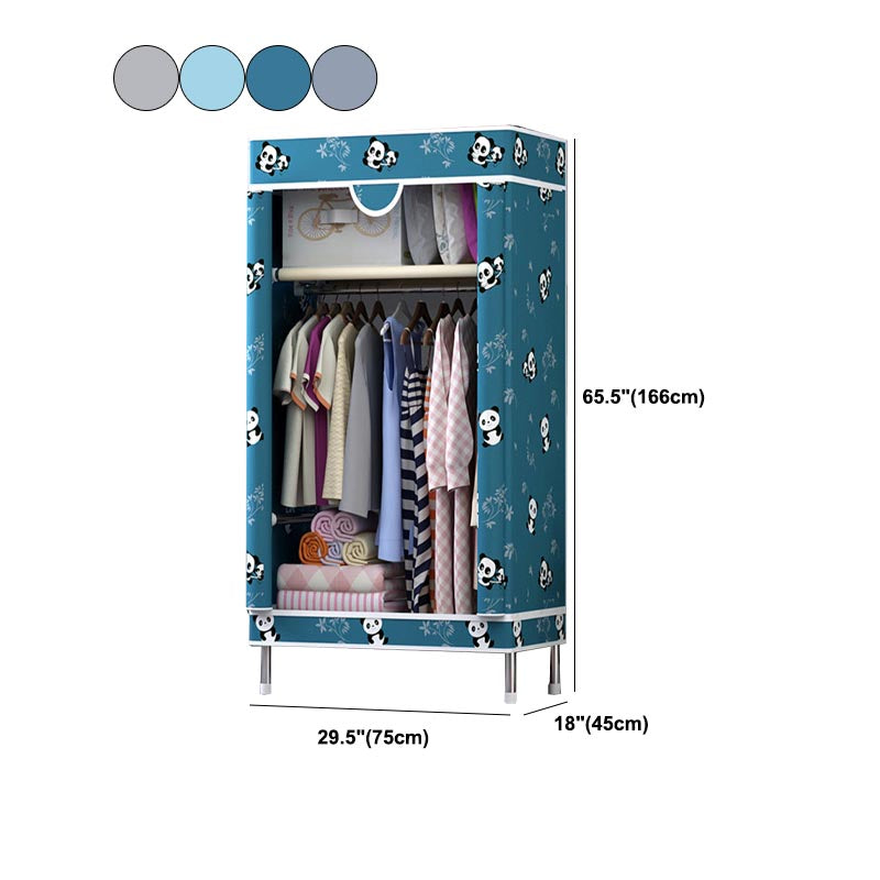 Matte Finish Wardrobe for Home Contemporary Storage Cabinet with Metal Legs