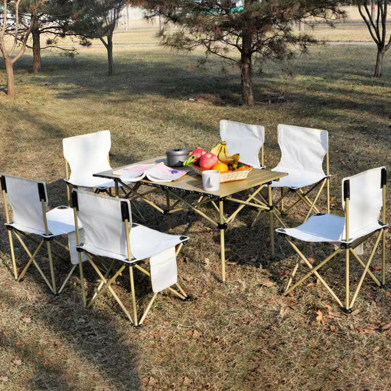 Modern Foldable Metal Table Set 1/3/5 Pieces Dining Table Set for Outdoor