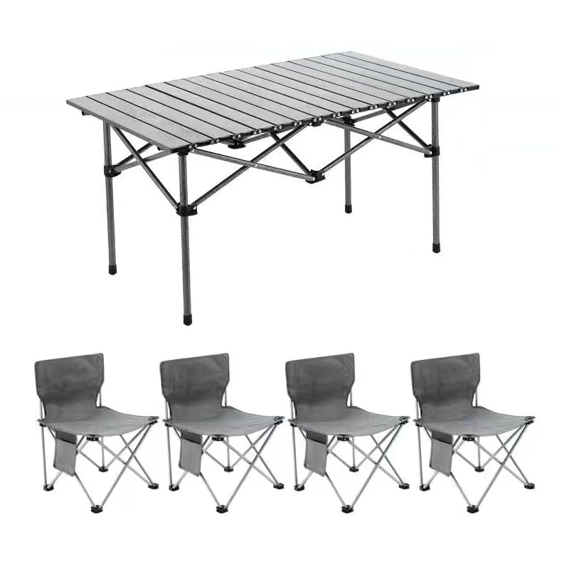 Modern Foldable Metal Table Set 1/3/5 Pieces Dining Table Set for Outdoor