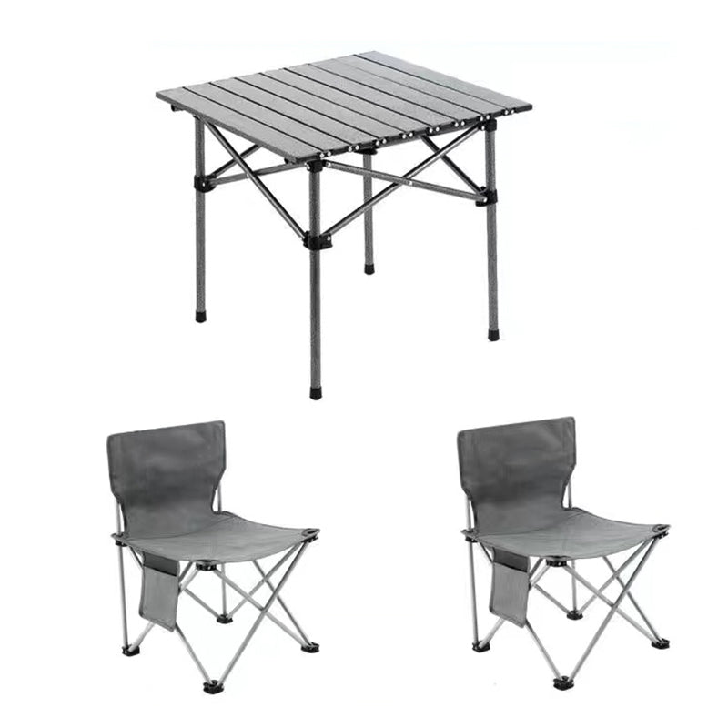 Modern Foldable Metal Table Set 1/3/5 Pieces Dining Table Set for Outdoor