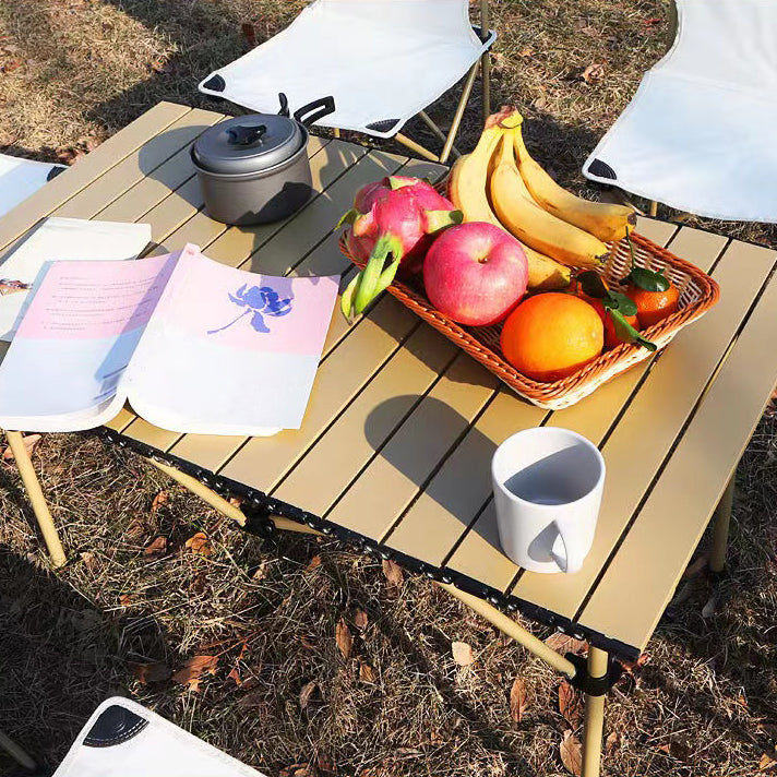 Modern Foldable Metal Table Set 1/3/5 Pieces Dining Table Set for Outdoor