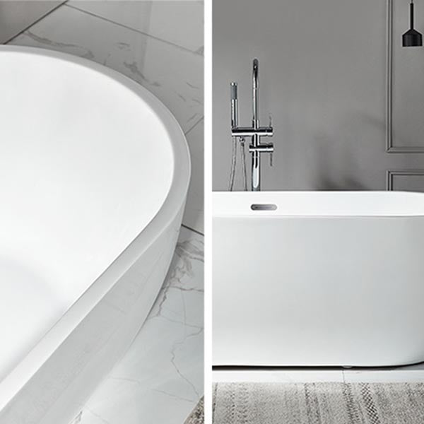 Modern White Acrylic Bath Tub Oval Freestanding Bathtub for Home