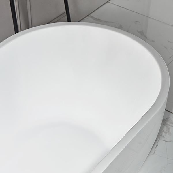 Modern White Acrylic Bath Tub Oval Freestanding Bathtub for Home