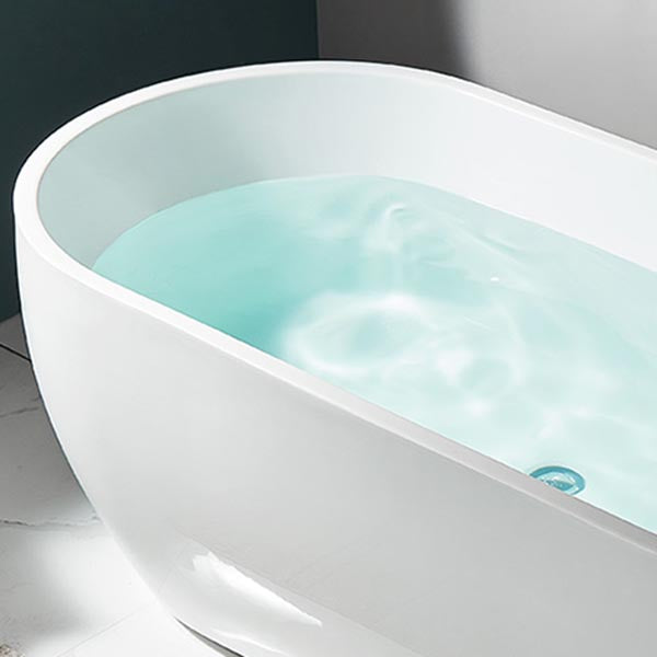 Modern White Acrylic Bath Tub Oval Freestanding Bathtub for Home