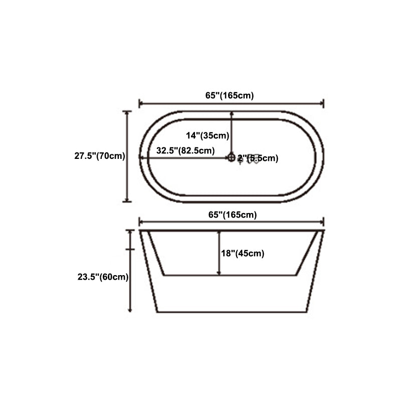 Modern Matte Acrylic Bath Tub Oval Freestanding Tub for Home