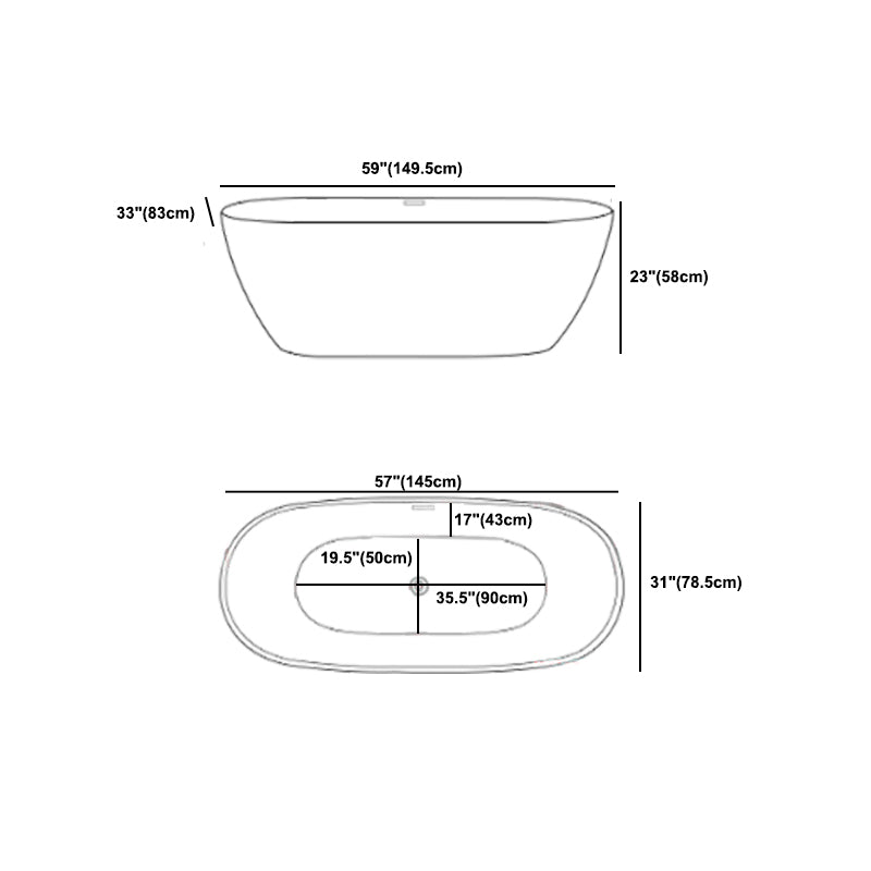 Oval Freestanding Bath Tub Modern Acrylic Bathtub for Bathroom