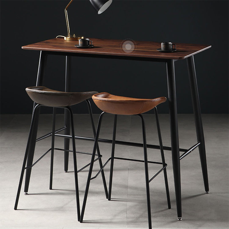 Contemporary Leather Counter Stools Metal Bar Stool for Living Room