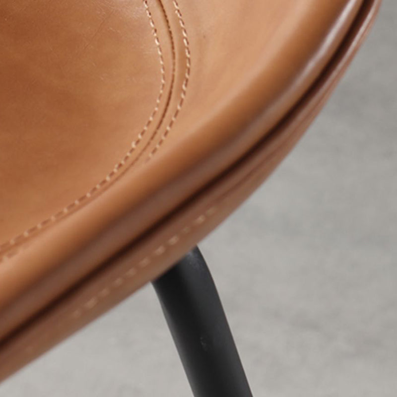 Contemporary Leather Counter Stools Metal Bar Stool for Living Room