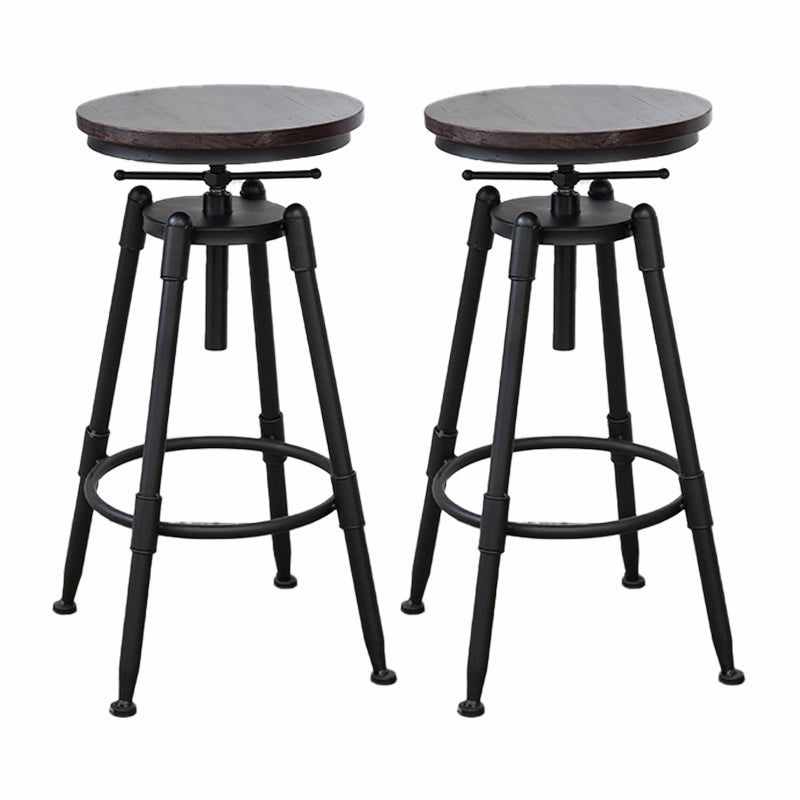 Modern Armless Rotatable Counter Stool Iron Cafe Bar Stool with Seat and Pedal