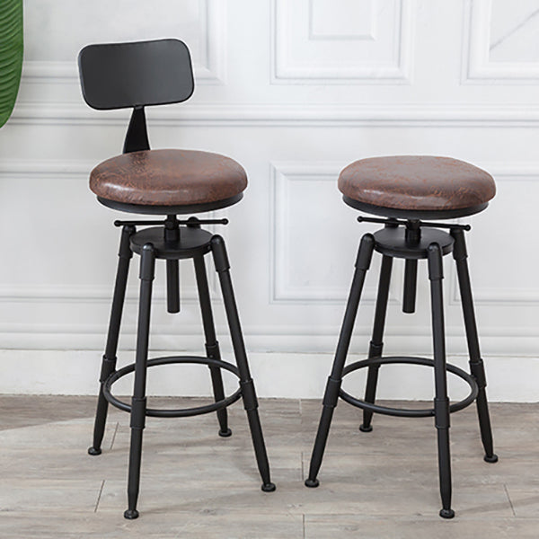 Modern Armless Rotatable Counter Stool Iron Cafe Bar Stool with Seat and Pedal