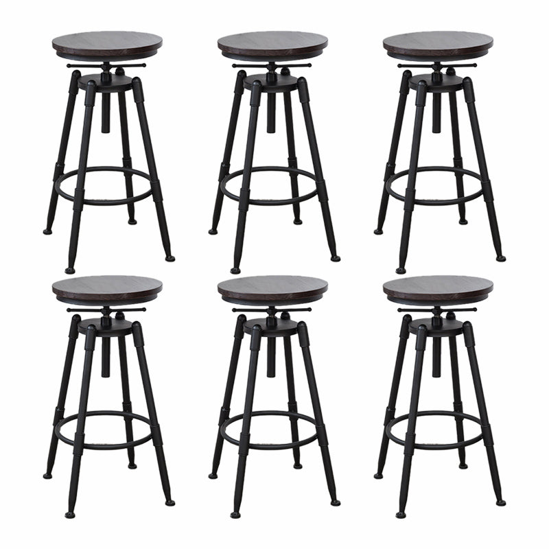 Modern Armless Rotatable Counter Stool Iron Cafe Bar Stool with Seat and Pedal