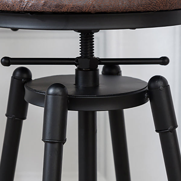 Modern Armless Rotatable Counter Stool Iron Cafe Bar Stool with Seat and Pedal
