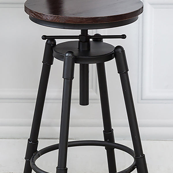 Modern Armless Rotatable Counter Stool Iron Cafe Bar Stool with Seat and Pedal