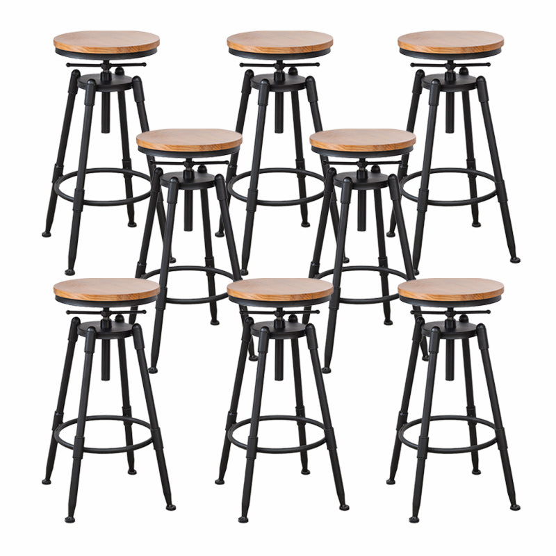 Modern Armless Rotatable Counter Stool Iron Cafe Bar Stool with Seat and Pedal