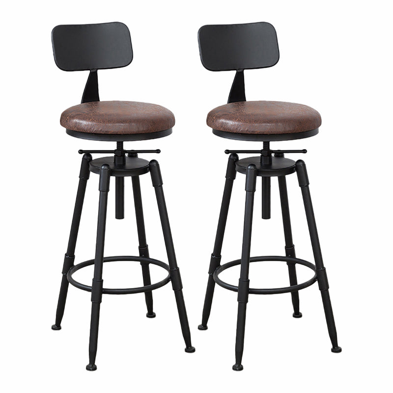 Modern Armless Rotatable Counter Stool Iron Cafe Bar Stool with Seat and Pedal