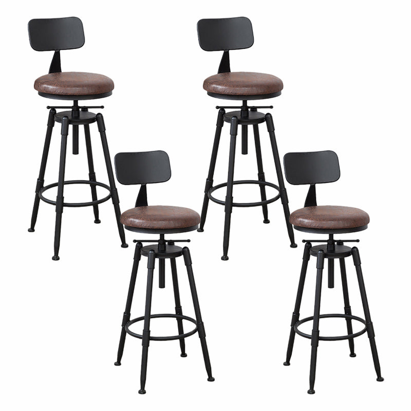 Modern Armless Rotatable Counter Stool Iron Cafe Bar Stool with Seat and Pedal