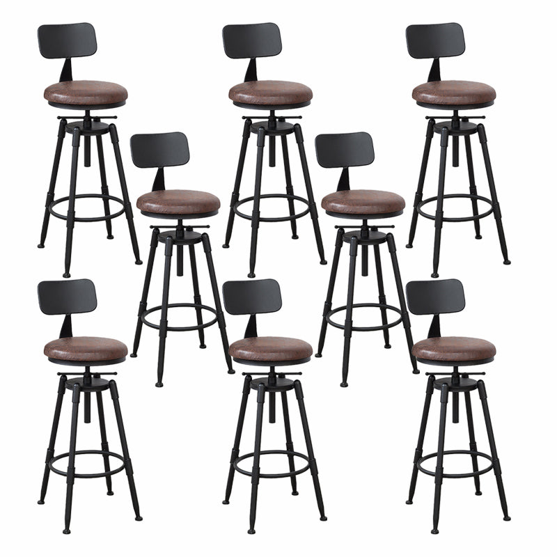 Modern Armless Rotatable Counter Stool Iron Cafe Bar Stool with Seat and Pedal