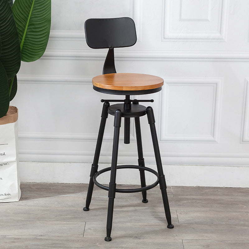 Modern Armless Rotatable Counter Stool Iron Cafe Bar Stool with Seat and Pedal
