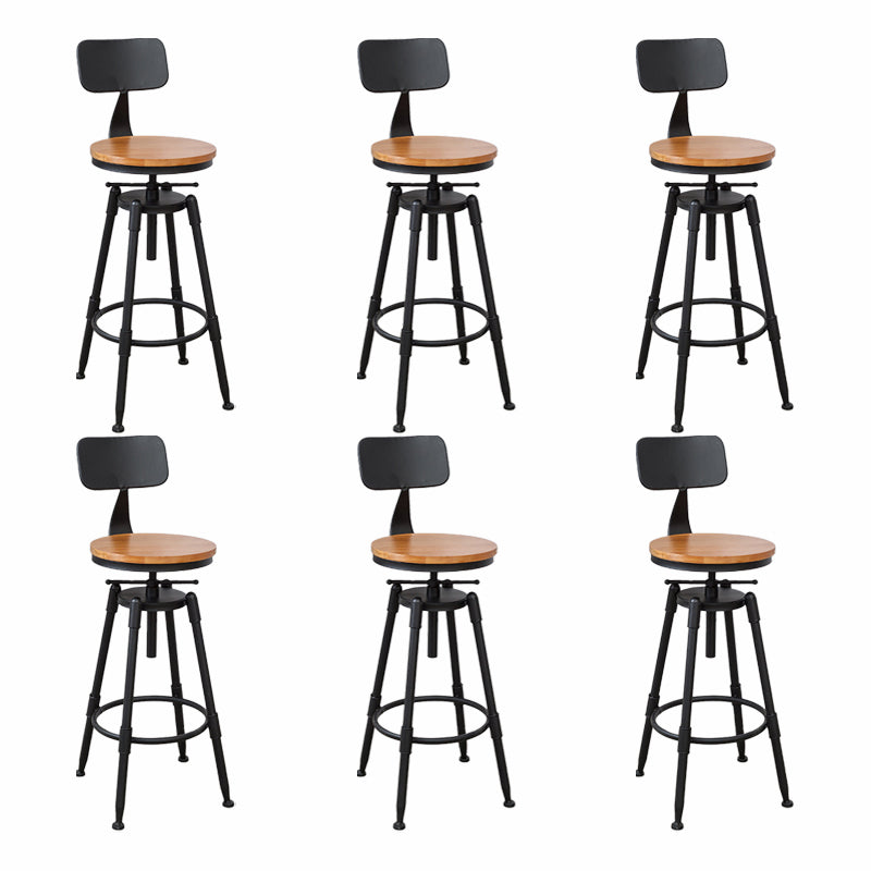 Modern Armless Rotatable Counter Stool Iron Cafe Bar Stool with Seat and Pedal