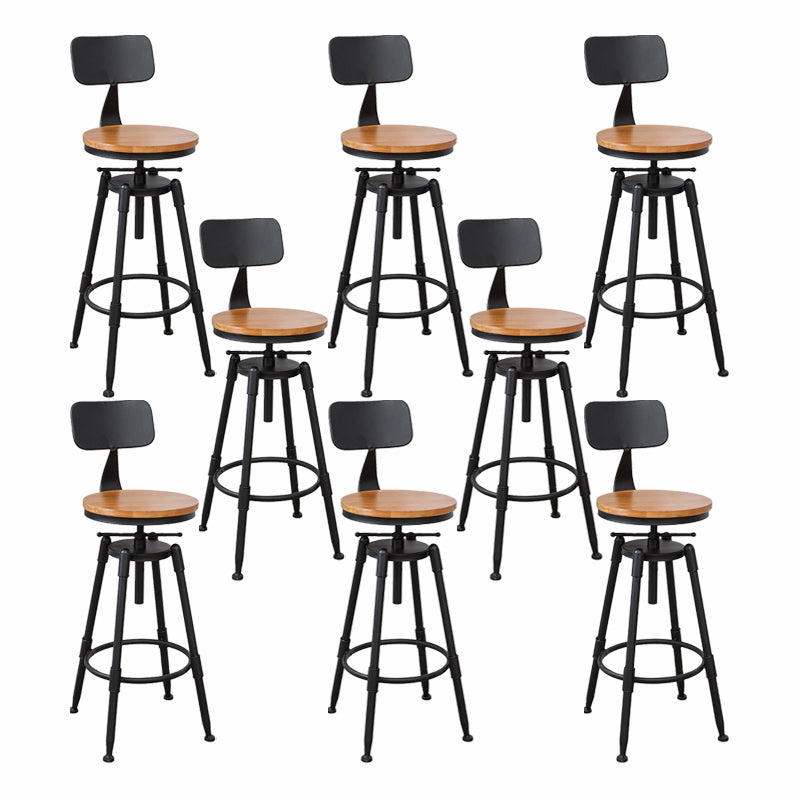 Modern Armless Rotatable Counter Stool Iron Cafe Bar Stool with Seat and Pedal