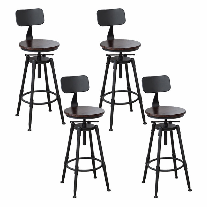 Modern Armless Rotatable Counter Stool Iron Cafe Bar Stool with Seat and Pedal