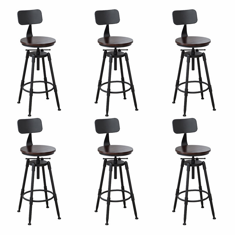 Modern Armless Rotatable Counter Stool Iron Cafe Bar Stool with Seat and Pedal