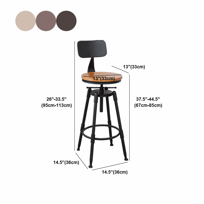 Modern Armless Rotatable Counter Stool Iron Cafe Bar Stool with Seat and Pedal