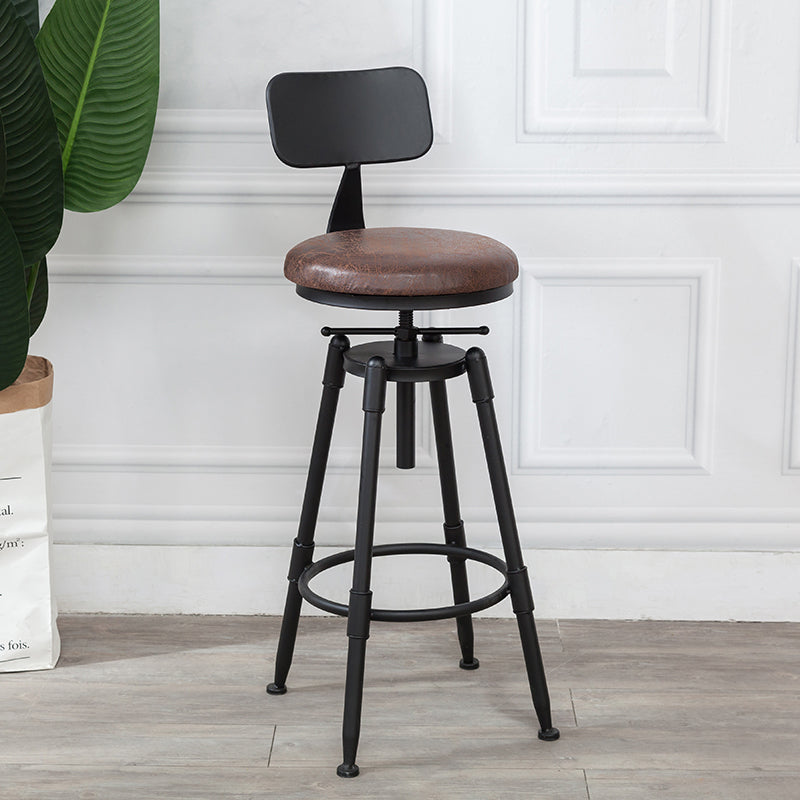 Modern Rotatable Counter Stool Iron Bar Stool with Seat and Pedal
