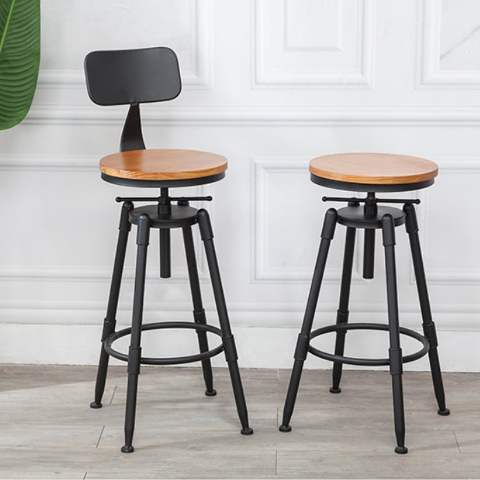 Modern Rotatable Counter Stool Iron Bar Stool with Seat and Pedal