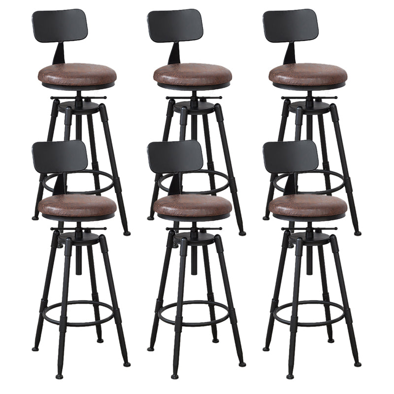 Modern Rotatable Counter Stool Iron Bar Stool with Seat and Pedal