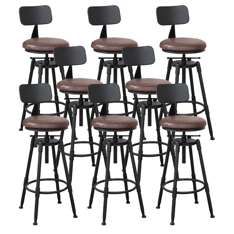 Modern Rotatable Counter Stool Iron Bar Stool with Seat and Pedal