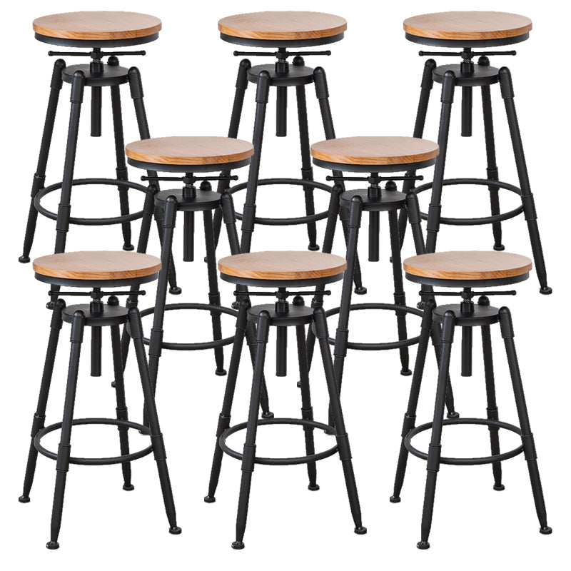 Modern Rotatable Counter Stool Iron Bar Stool with Seat and Pedal