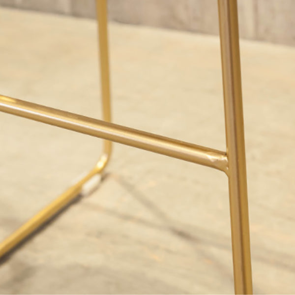 Modern Armless Counter Stool Iron Dining Room Bar Stool with Seat and Pedal