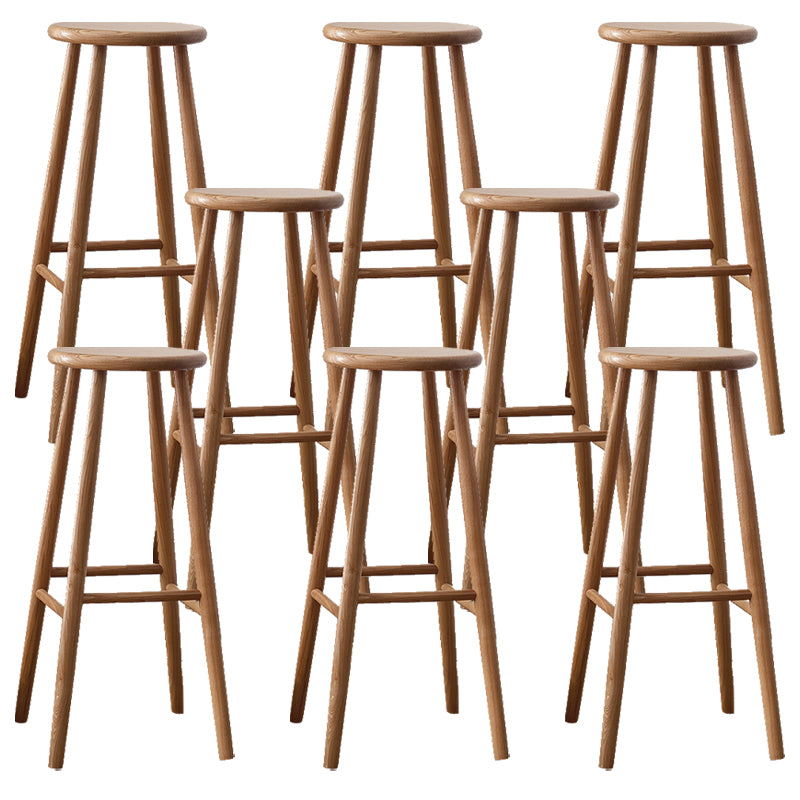 Modern Armless Counter Stool Iron Dining Room Bar Stool with Seat and Pedal