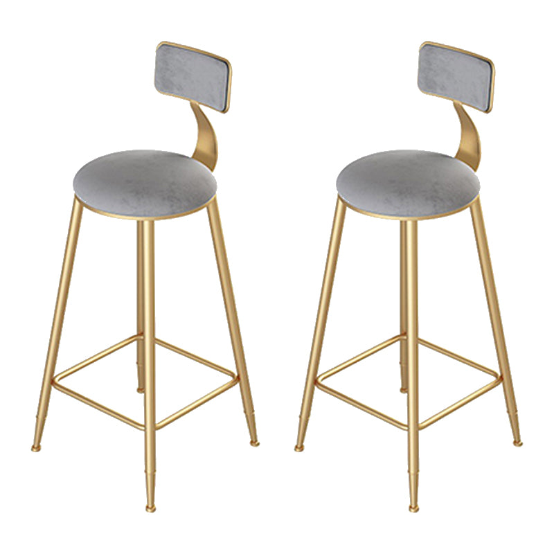 Modern Armless Counter Stool Iron Dining Room Bar Stool with Seat and Pedal