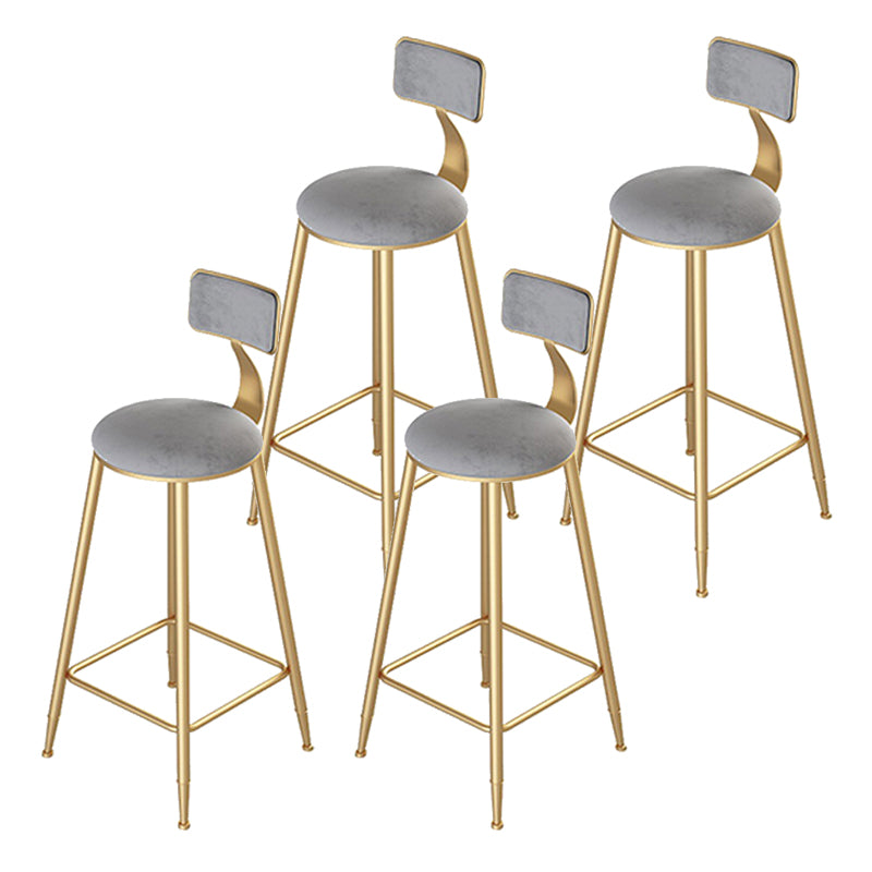 Modern Armless Counter Stool Iron Dining Room Bar Stool with Seat and Pedal